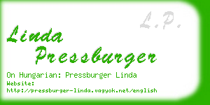 linda pressburger business card